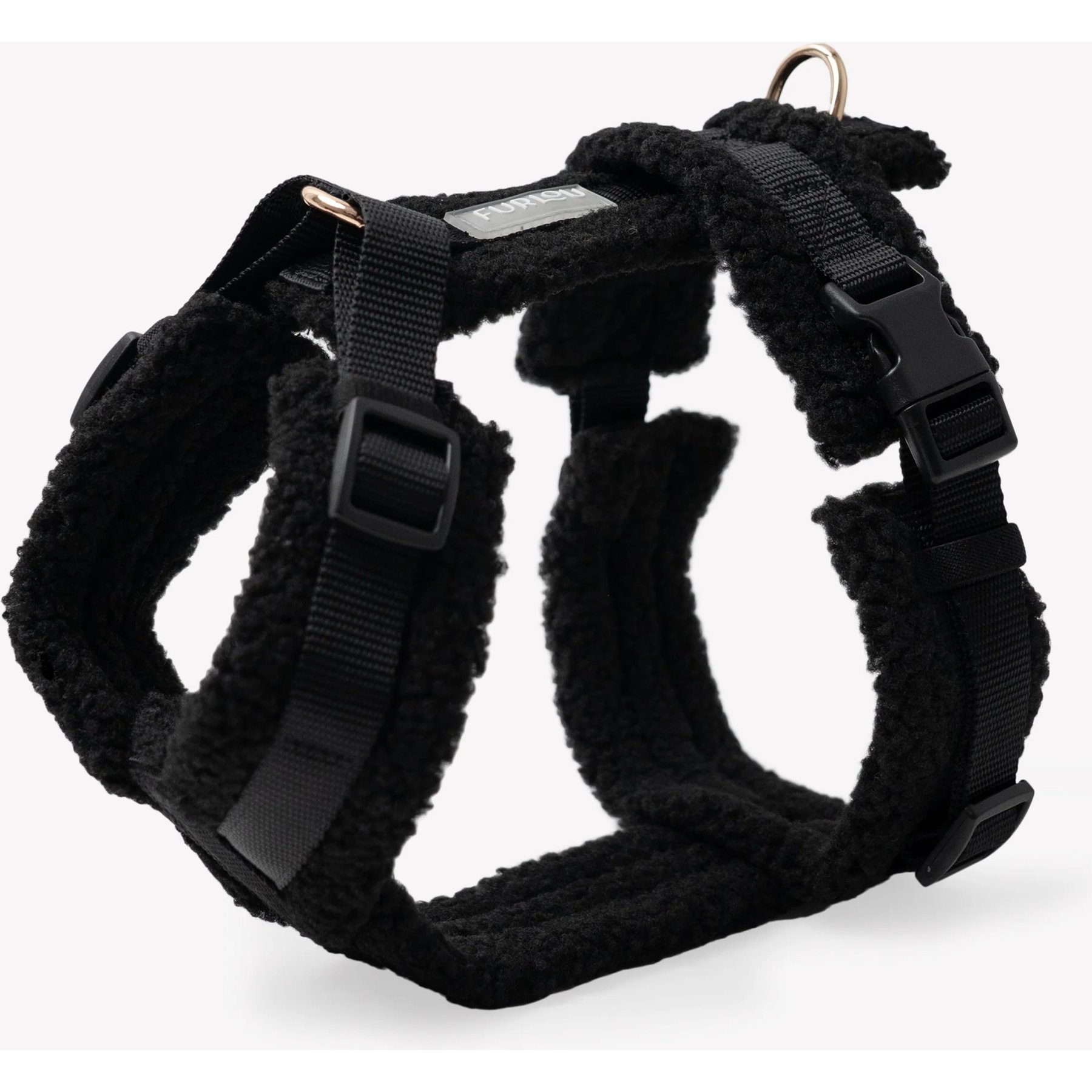 Furlou Sherpa Dog Harness, Black, Small: 15 to 21.5-in chest