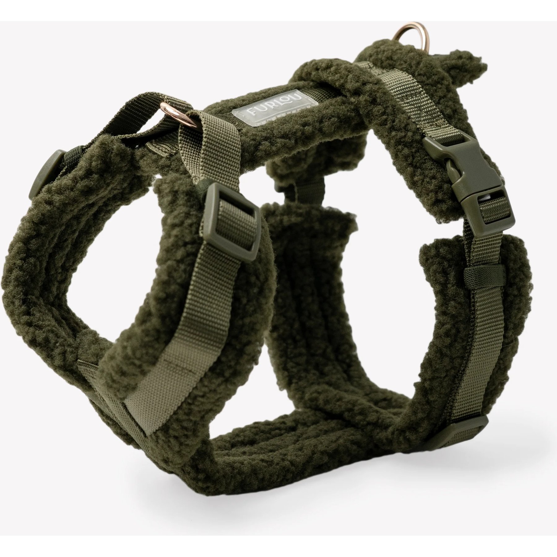 Furlou Sherpa Dog Harness, Moss Green, Medium: 18.5 to 27.5-in chest
