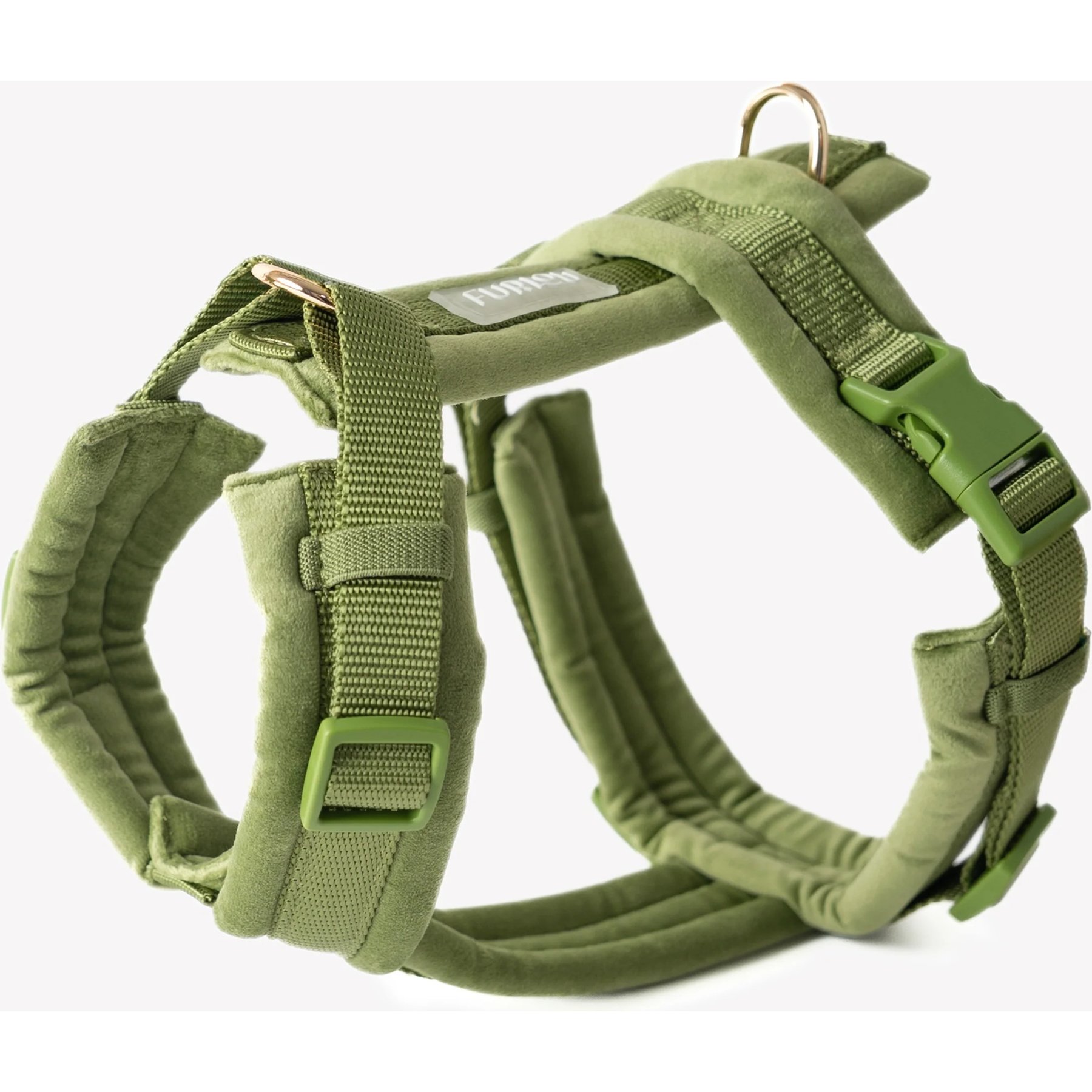 Furlou Velvet Dog Harness, Green, Large: 24 to 37-in chest