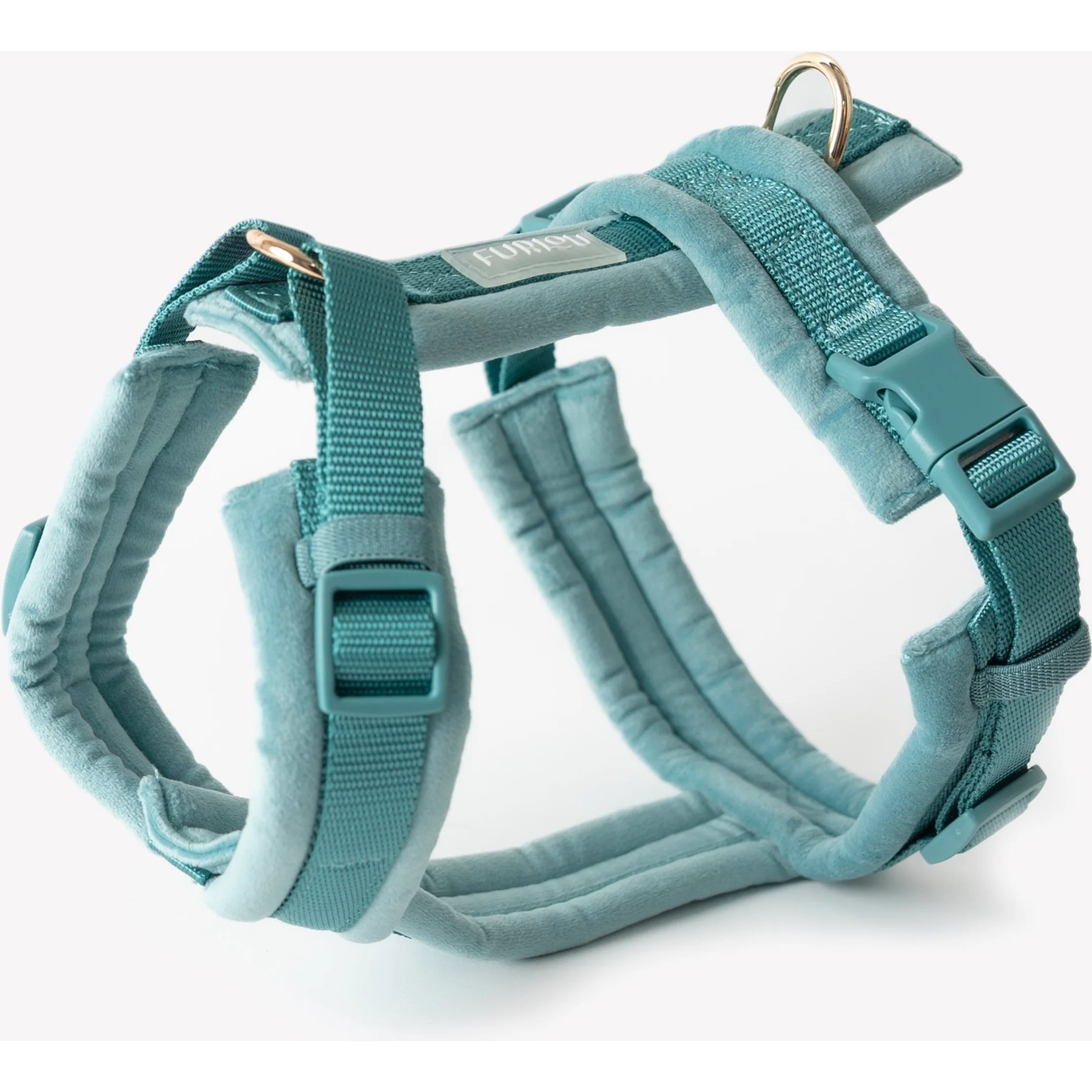 Furlou Velvet Dog Harness, Blue, Large: 24 to 37-in chest
