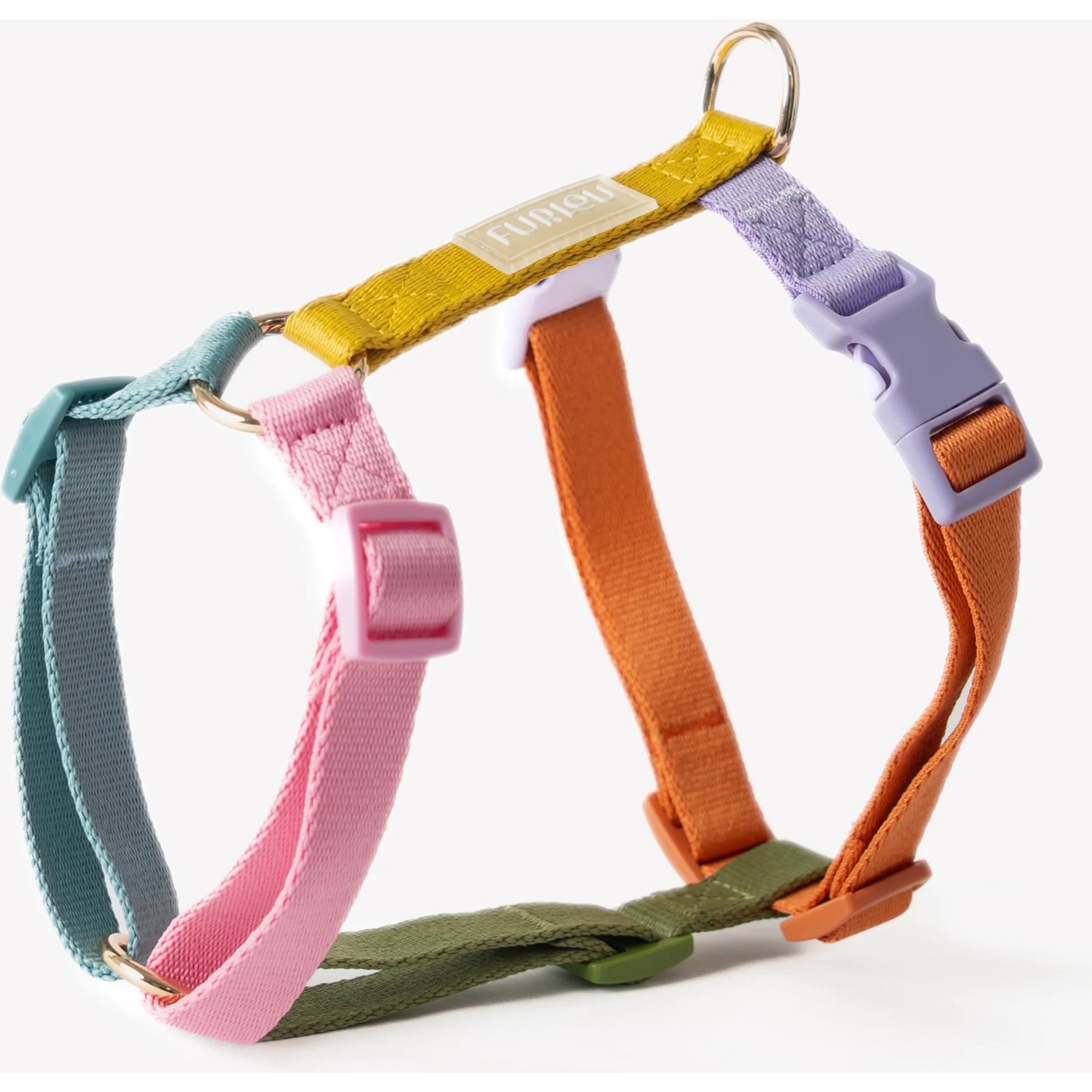 Furlou Nylon Dog Harness, Rainbow, X-Small: 12 to 16-in chest