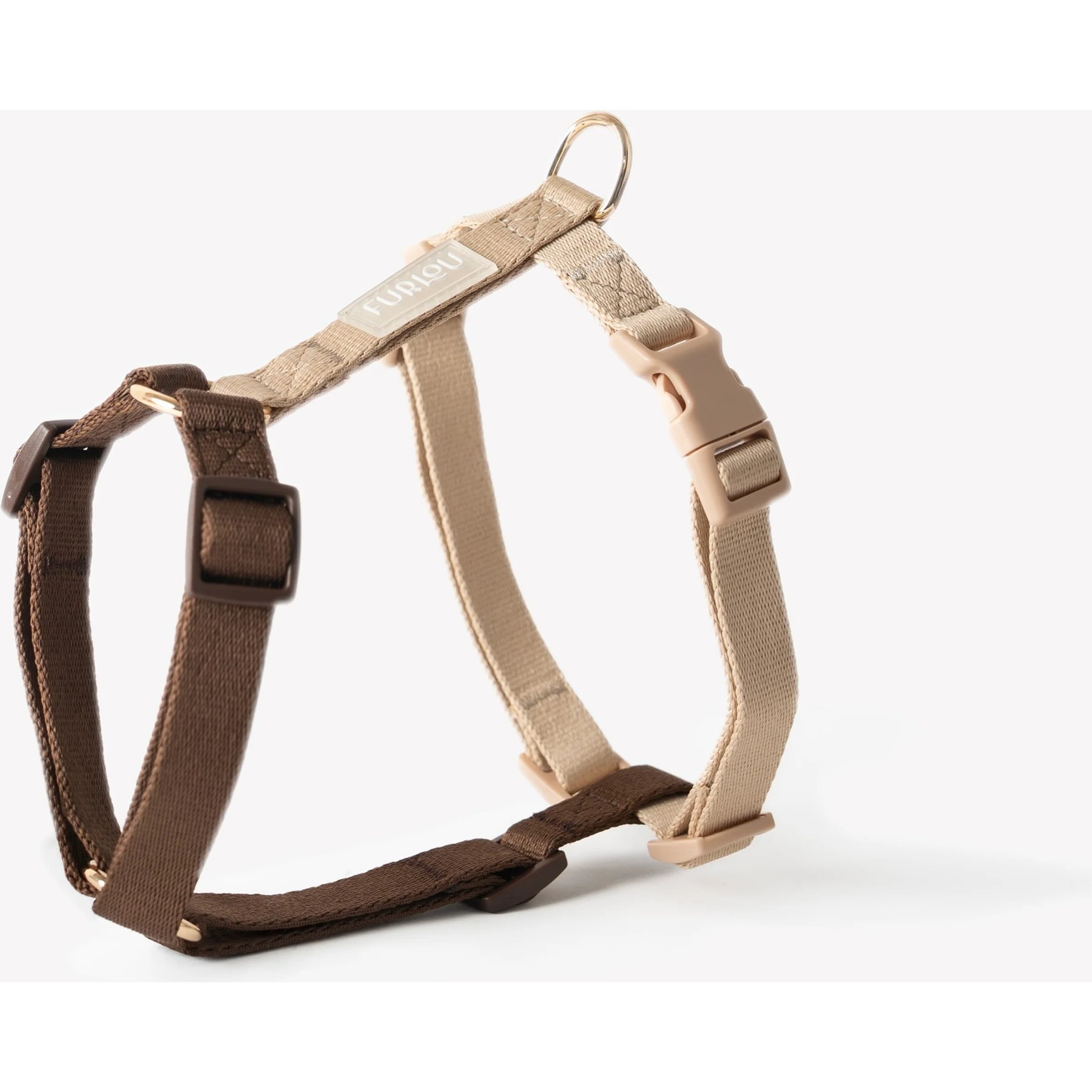 Furlou Nylon Dog Harness, Brown & Tan, Small: 15 to 22-in chest