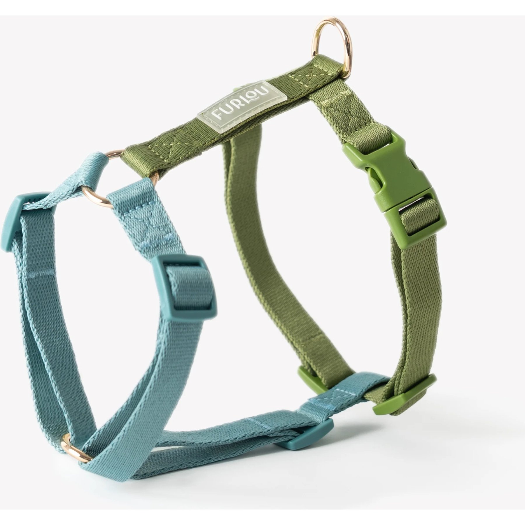 Furlou Nylon Dog Harness, Blue & Green, X-Small: 12 to 16-in chest