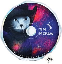 Crochet Kitty Lady Paw Frisbee with Catnip & Silvervine CD Cat Toy, Grey, 4.75-in