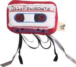 Crochet Kitty Eaten Cassette Tape Ozzy Pawsbourne Cat Toy, Red, 4 x 2.5-in