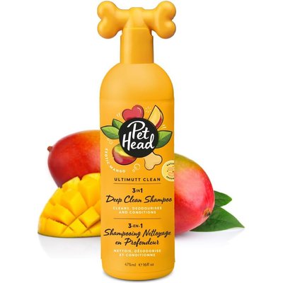 Pet Head Pet Head Ultimutt Clean 3-in-1 Deep Cleaning Mango Scented Dog Shampoo, 16-fl oz bottle
