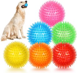 Kseroo Floating Spiky Squeaker Balls Dog Toys, 2.5-in, 6 count