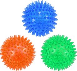 Kseroo Floating Spiky Squeaker Balls Dog Toys, 2.5-in, 3 count