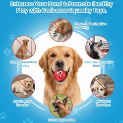 Kseroo Soft Latex Smile Face Squeaky Ball Dog Toys, 6 count slide 2 of 7