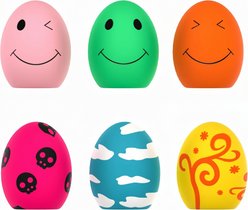 Kseroo Latex Squeaky Soft Bouncing Interactive Chew Egg Balls Dog Toy, 6 count