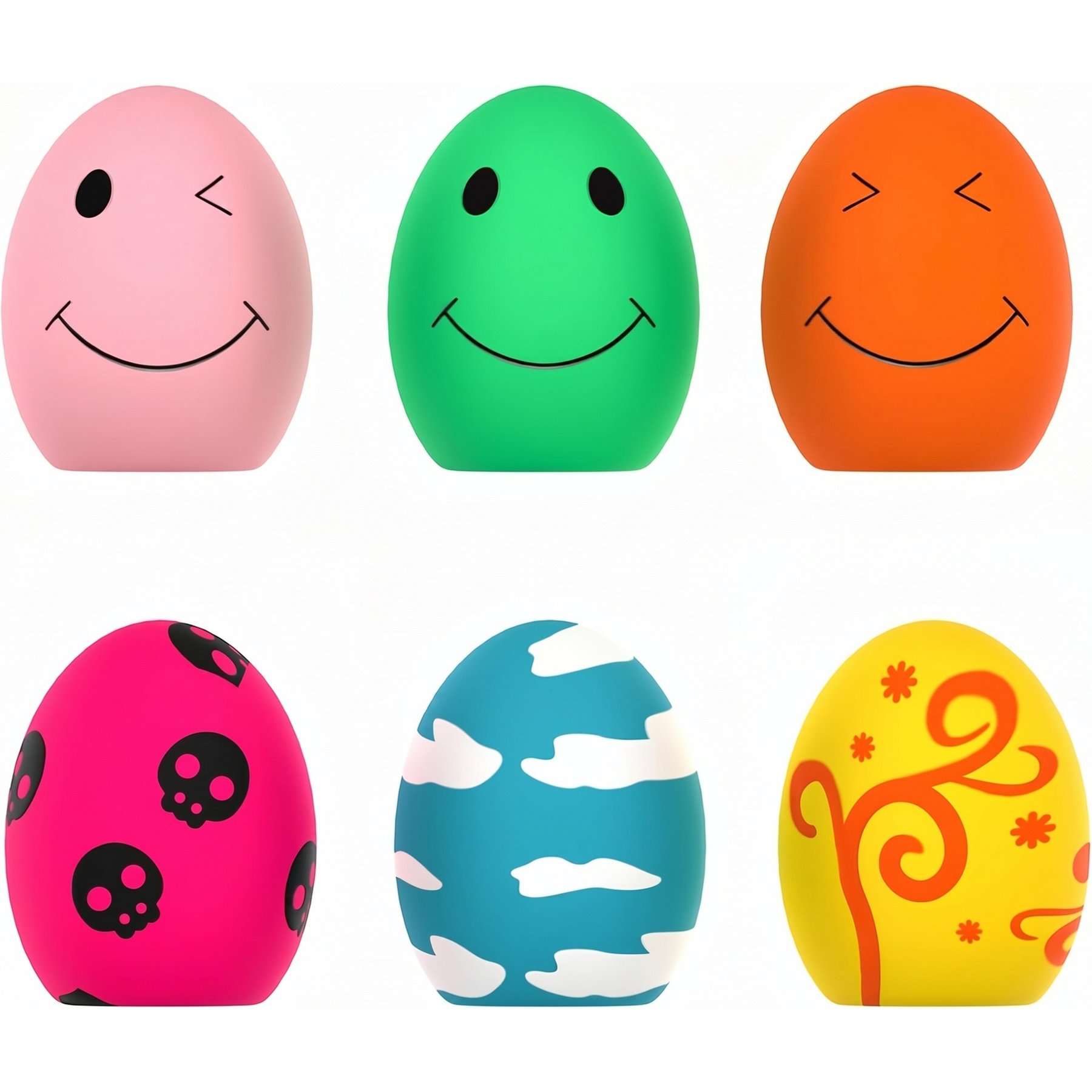 Kseroo Latex Squeaky Soft Bouncing Interactive Chew Egg Balls Dog Toy, 6 count