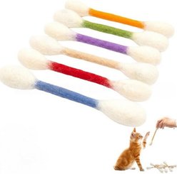 Kseroo Giant Q Tip Shaped Catnip Chew Cat Toys, Multi, 6 count