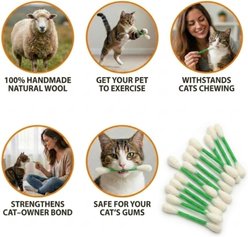 Kseroo Giant Q Tip Shaped Catnip Chew Cat Toys, Green, 6 count slide 2 of 7