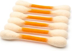 Kseroo Giant Q Tip Shaped Catnip Chew Cat Toys, Orange, 6 count
