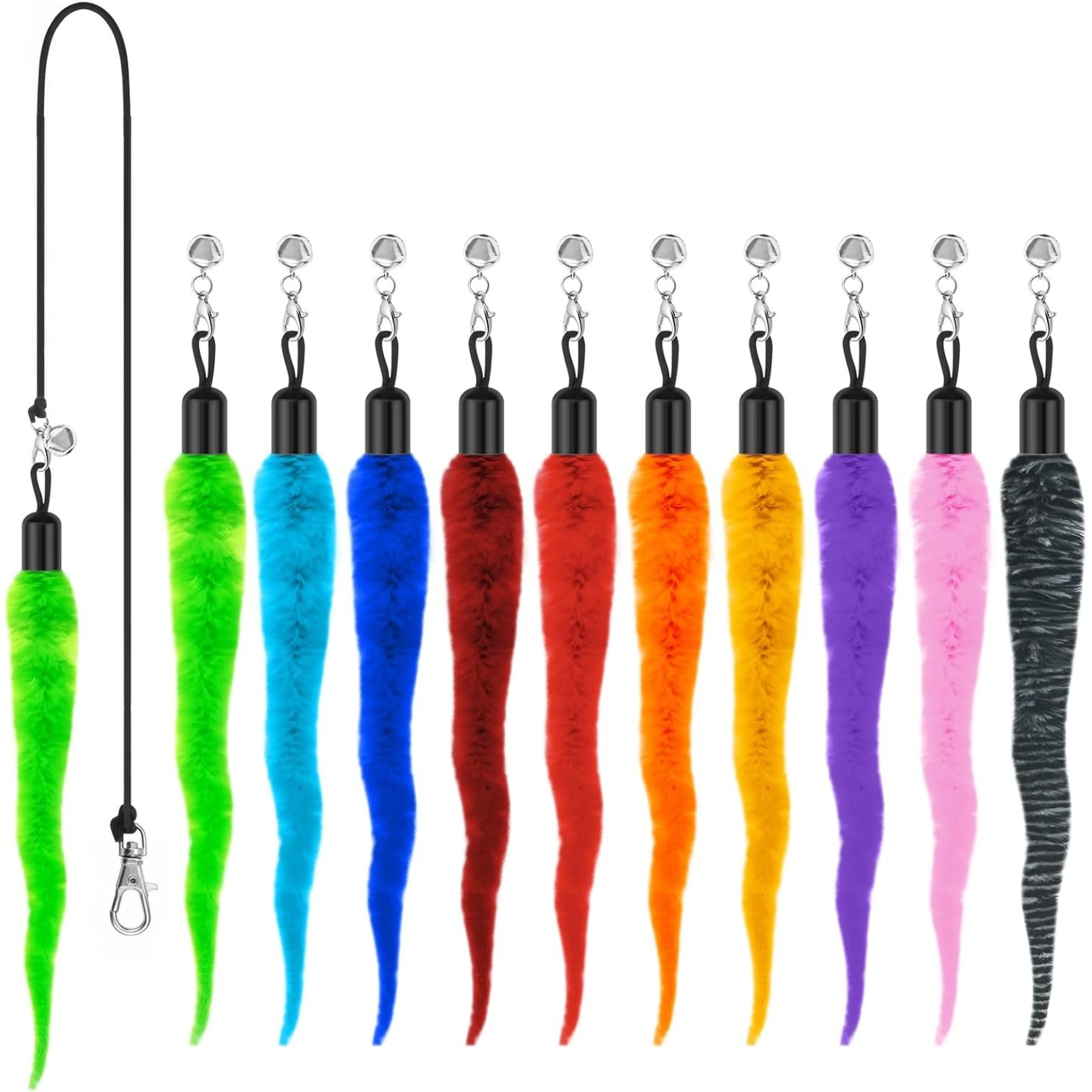 Kseroo Fuzzy Worm Wand Refill Cat Toys, 10 count