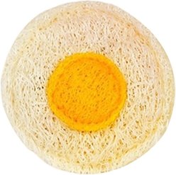 Kseroo Loofah Egg Natural Shape for Rolling & Batting Training Teasers-Wands Cat Toy, Yellow/White