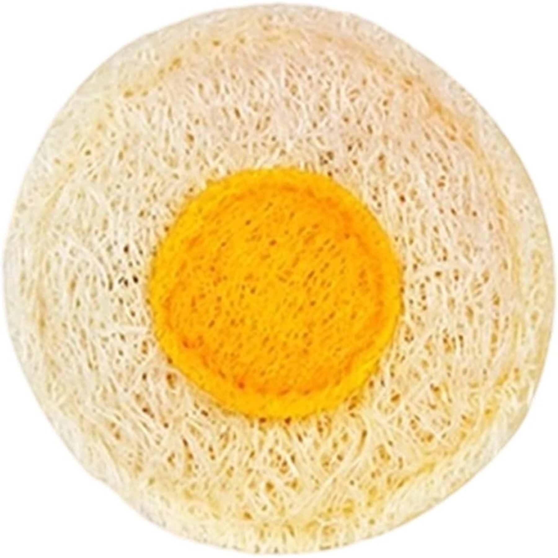 Kseroo Loofah Egg Natural Shape for Rolling & Batting Training Teasers-Wands Cat Toy, Yellow/White