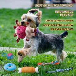 Kseroo Non Toxic Rope & Calf Shaped Squeaky Dog Toys, Small, 7 count slide 2 of 7