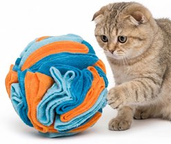 Kseroo Slow Feeder Snuffle Ball Dog Toy, Blue & Orange