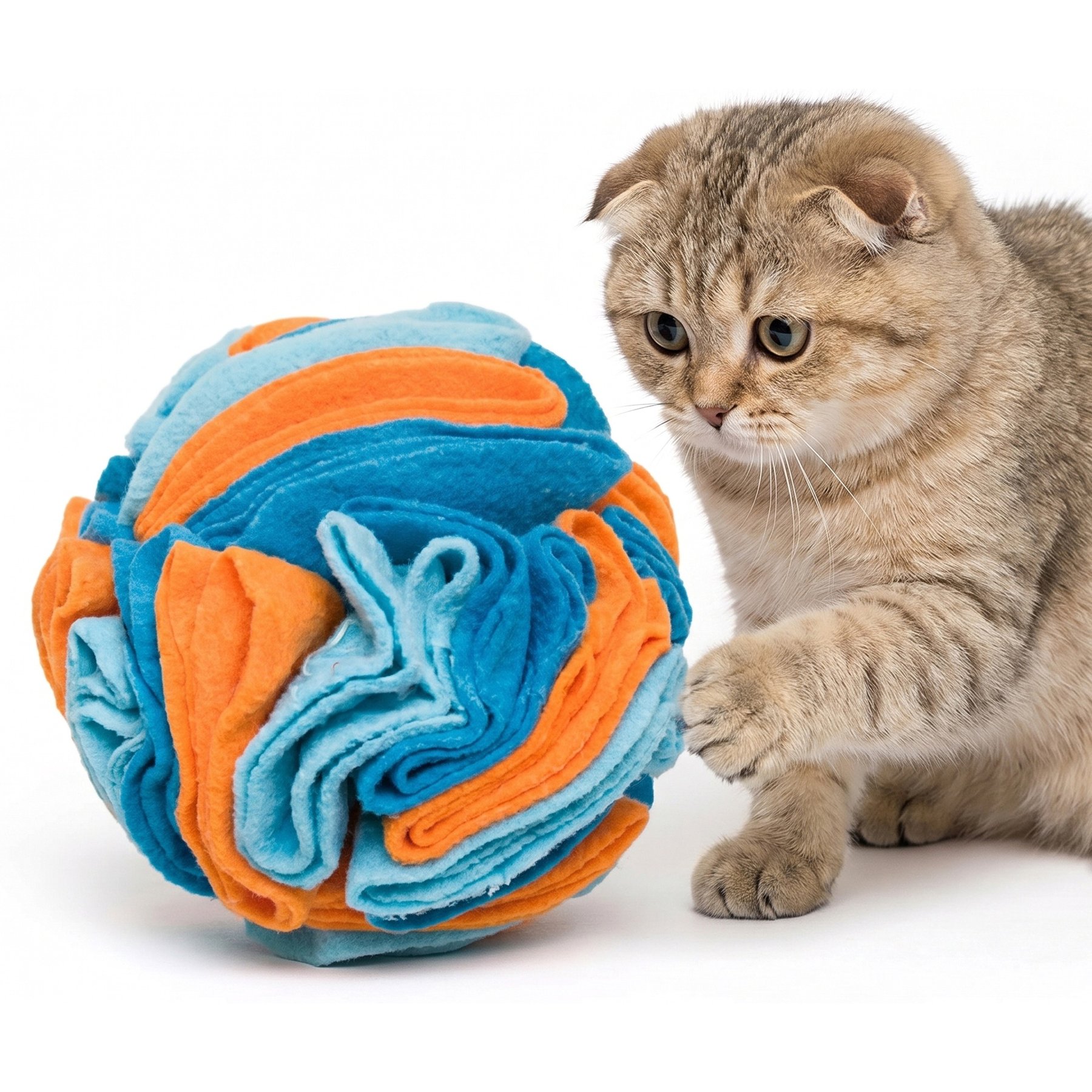 Kseroo Slow Feeder Snuffle Ball Dog Toy, Blue & Orange
