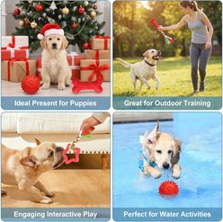 Kseroo Soft Rubber Bone & Rope Balls Dog Toy, Red, 6 count slide 2 of 6