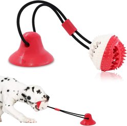 Kseroo Suction Cup Rope & Treat Ball Dog Toy, Red