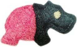 Kseroo Natural Loofah Hippo, Adorable Animal Shape Training Teasers-Wands Cat Toy, Red/Black