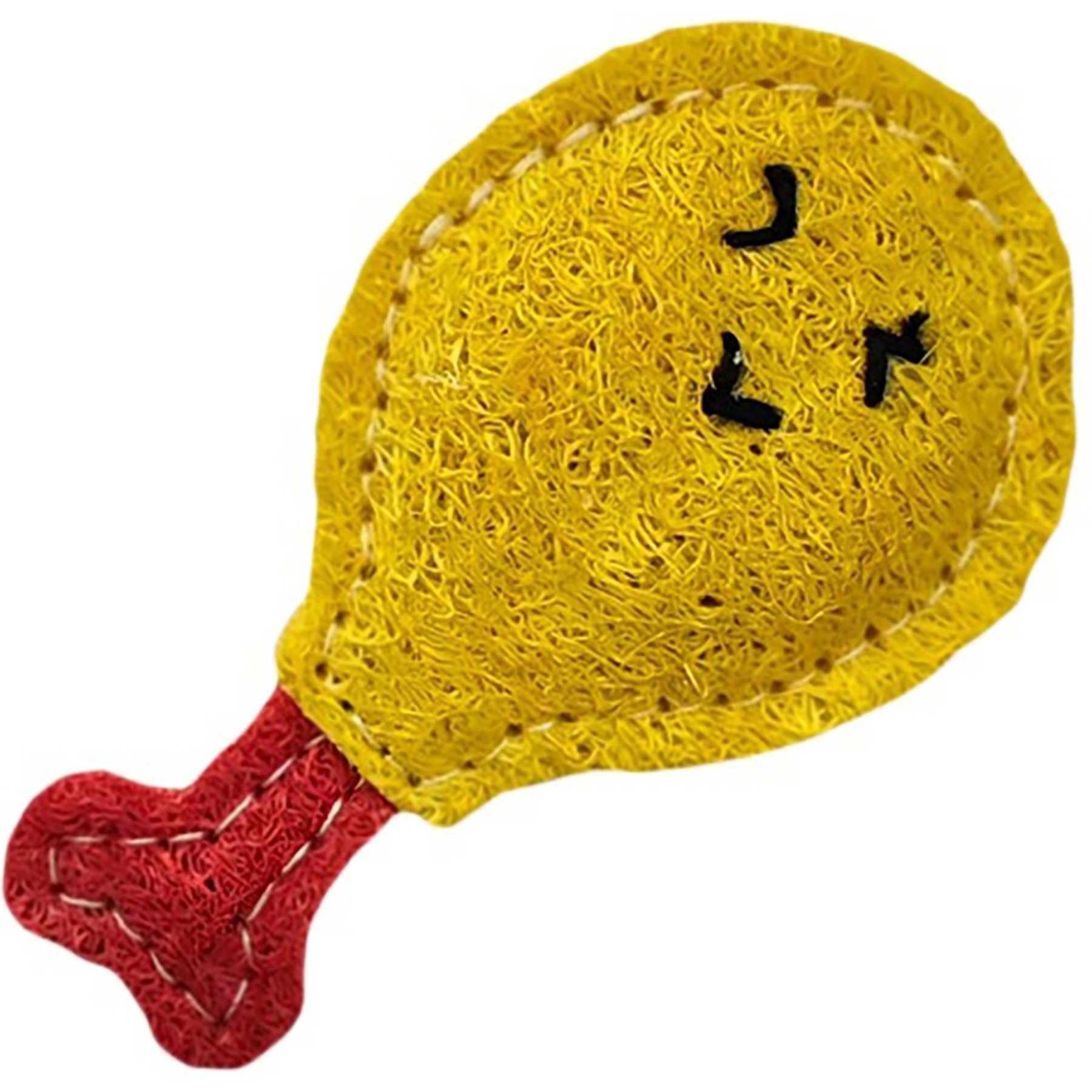Kseroo Natural Loofah 'Tempura Shrimp' Fun Food Shape Training Teasers-Wands Cat Toy, Golden Brown