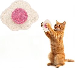 Kseroo Natural Loofah Speckled Egg Training Teasers-Wands Cat Toy, White/Red