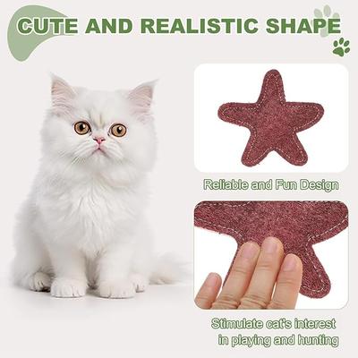 Show full view: Kseroo Natural Loofah 'Starfish' Cosmic Shape for Play Training Teasers-Wands Cat Toy, Red slide 4 of 5