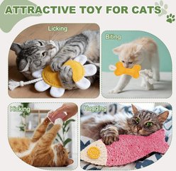 Kseroo Natural Loofah Turtle Eco-Friendly Chew & Batting Training Teasers-Wands Cat Toy, Yellow slide 2 of 6
