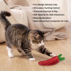 Kseroo Natural Loofah Chili Pepper Spicy Fun Shape Training Teasers-Wands Cat Toy, Red slide 2 of 7