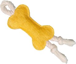 Kseroo Natural Loofah Bone with Rope, Interactive Chew & Swing Training Teasers-Wands Cat Toy, Yellow