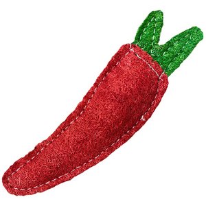 Kseroo Natural Loofah Chili Pepper Spicy Fun Shape Training Teasers-Wands Cat Toy, Red