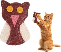 Kseroo Natural Loofah Owl, Wise Bird Design for Play Training Teasers-Wands Cat Toy, Brown