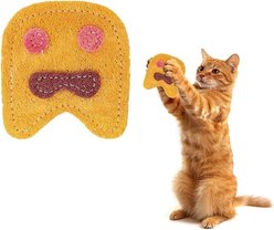 Kseroo Natural Loofah Smiley Face Chewable Fun Shape Training Teasers-Wands Cat Toy, Yellow