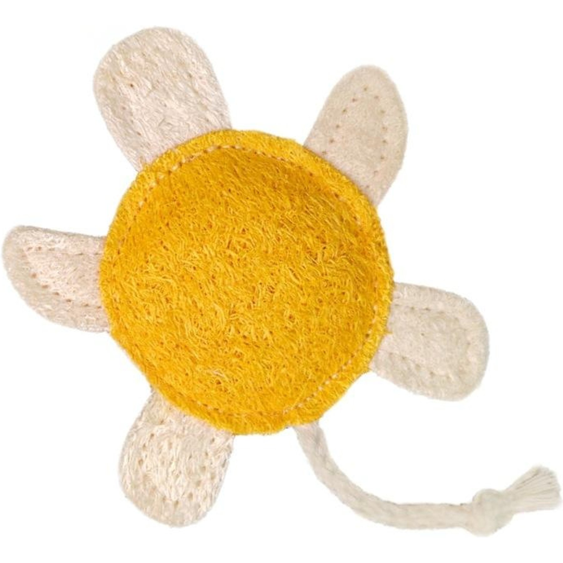 Kseroo Natural Loofah Turtle Eco-Friendly Chew & Batting Training Teasers-Wands Cat Toy, Yellow