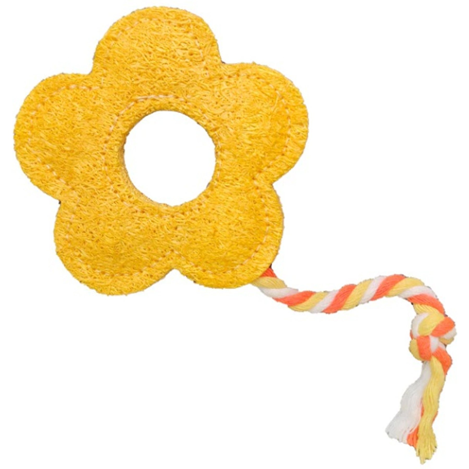 Kseroo Natural Loofah, Sunflower Shape, Eco-Friendly Scratch Dental Chew Cat Toy, Yellow