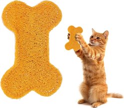 Kseroo Natural Loofah Bone Chewing & Play, Eco-friendly Training Teasers-Wands Cat Toy, Yellow