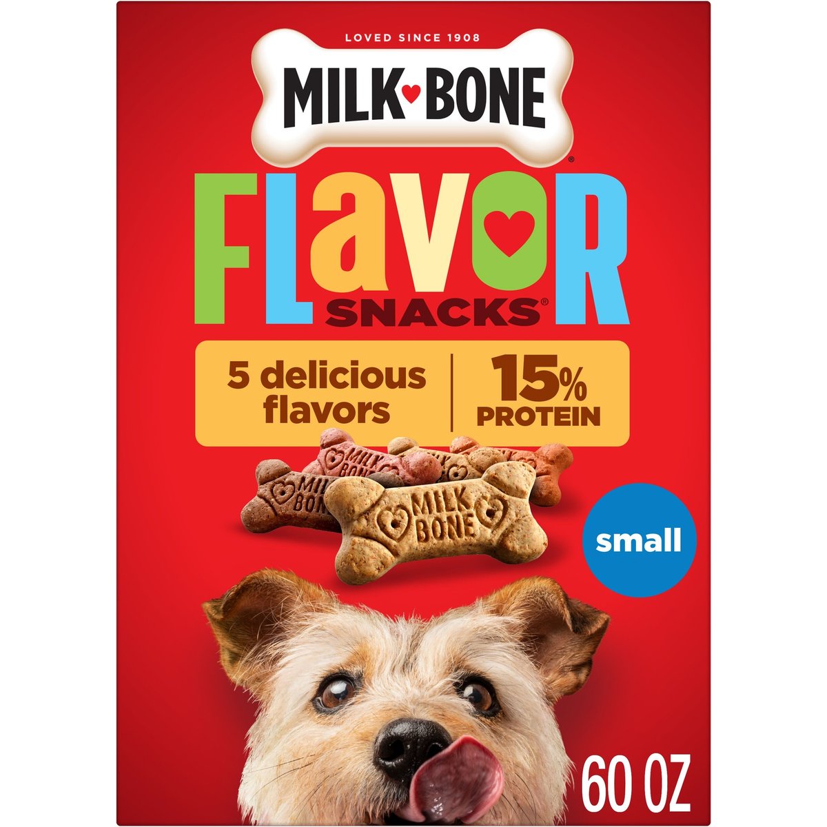 Milk-Bone Flavor Snacks Biscuit Crunchy Small Dog Treats, 3.75-lb box