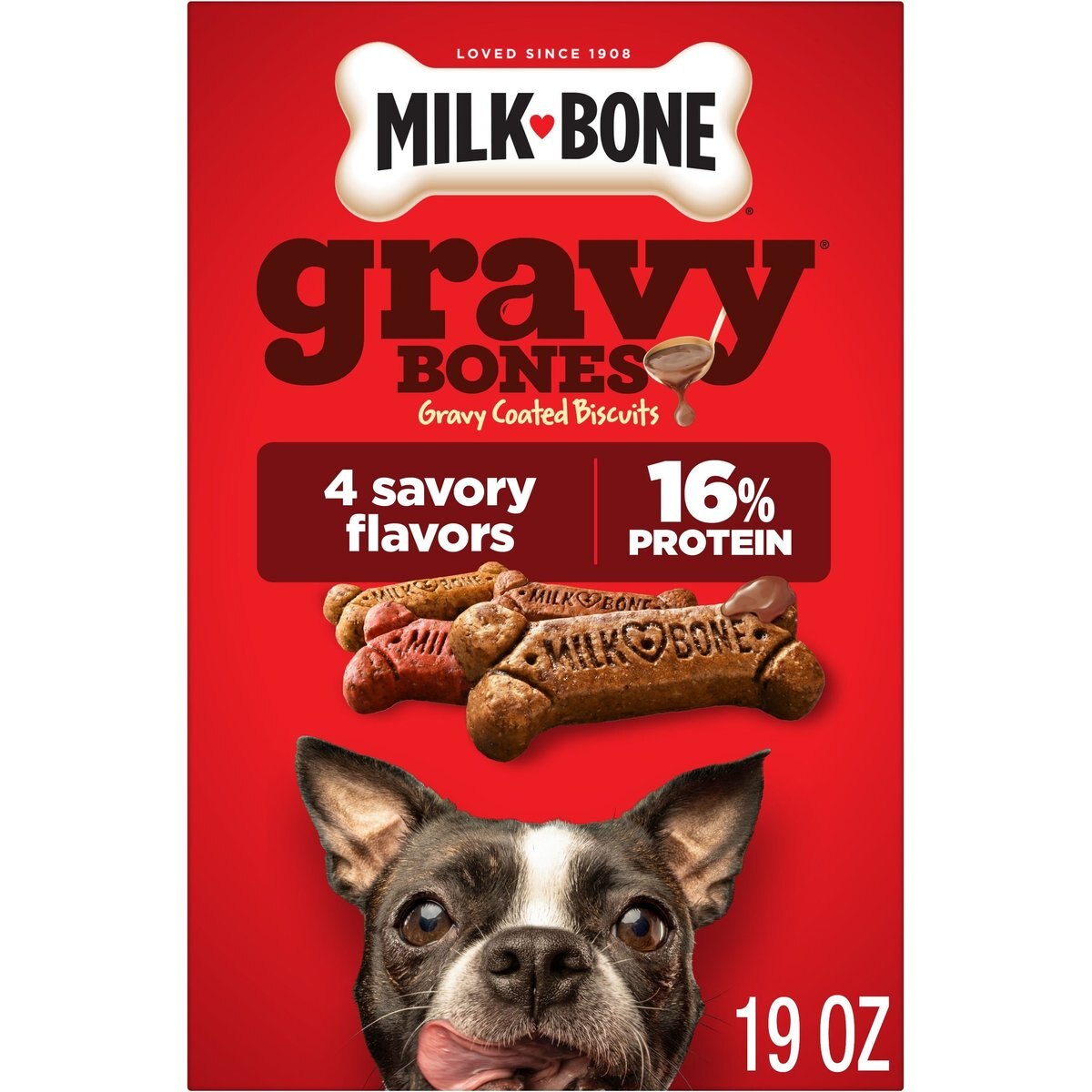 Milk-Bone GravyBones Gravy Coated Biscuit Small Dog Treats, 1.18-lb box