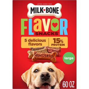 Milk-Bone Flavor Snacks Flavored Crunchy Large Dog Treats, 60-oz box