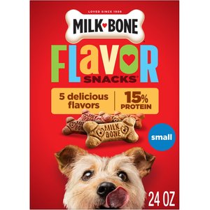 Milk-Bone Flavor Snacks Biscuit Crunchy Small Dog Treats, 1.5-lb box