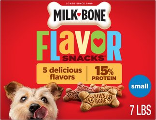 Milk-Bone Flavor Snacks Biscuit Crunchy Small Dog Treats, 7-lb box
