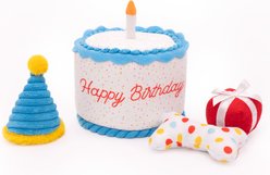ZippyPaws Zippy Burrow Birthday Cake Squeaky Hide & Seek Dog Toy