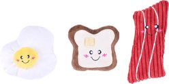 ZippyPaws Miniz Breakfast Foods Squeaky Variety Pack Dog Toy, 3 count