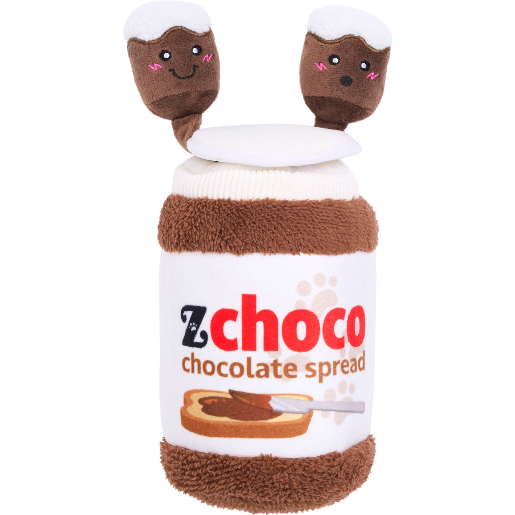 ZippyPaws Bungee Burrow Chocolate Spread Jar Squeaky Hide & Seek Dog Toy