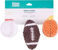 ZippyPaws Miniz SportsBallz Squeaky Variety Pack Dog Toy, 3 count slide 2 of 6