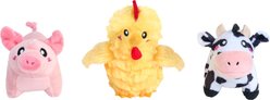 ZippyPaws Miniz Barnyard Friends Squeaky Variety Pack Dog Toy, 3 count