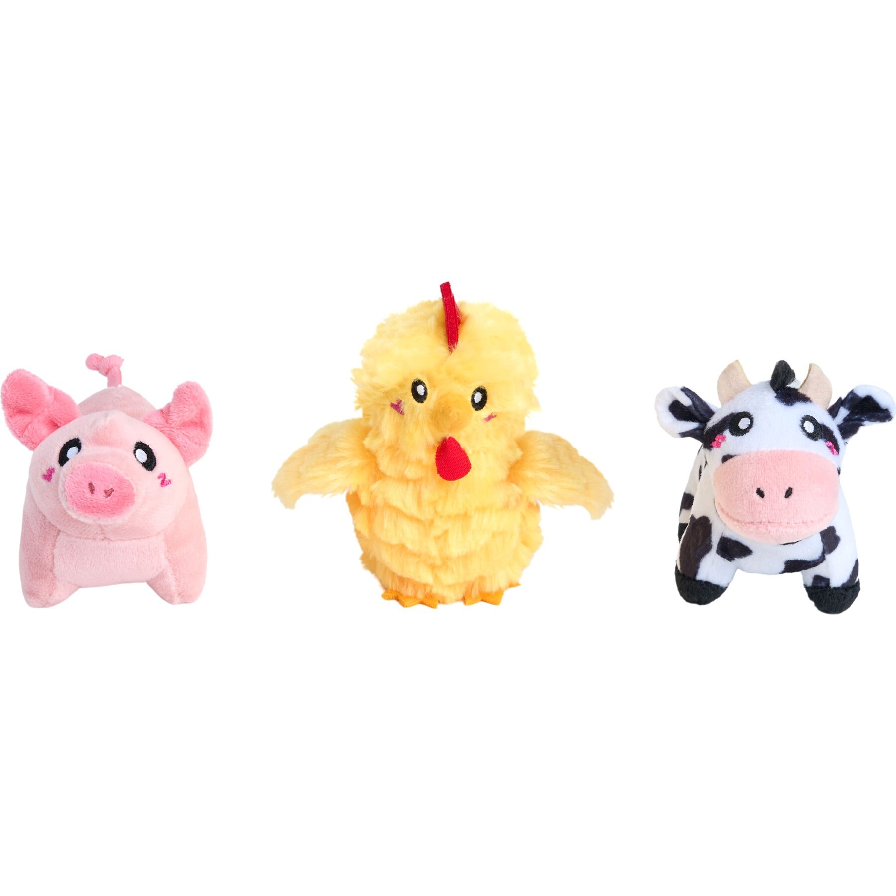 ZippyPaws Miniz Barnyard Friends Squeaky Variety Pack Dog Toy, 3 count